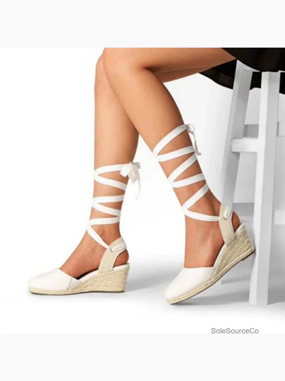 Wedge Sandals Platform Close Toe Espadrilles Strappy Lace Up